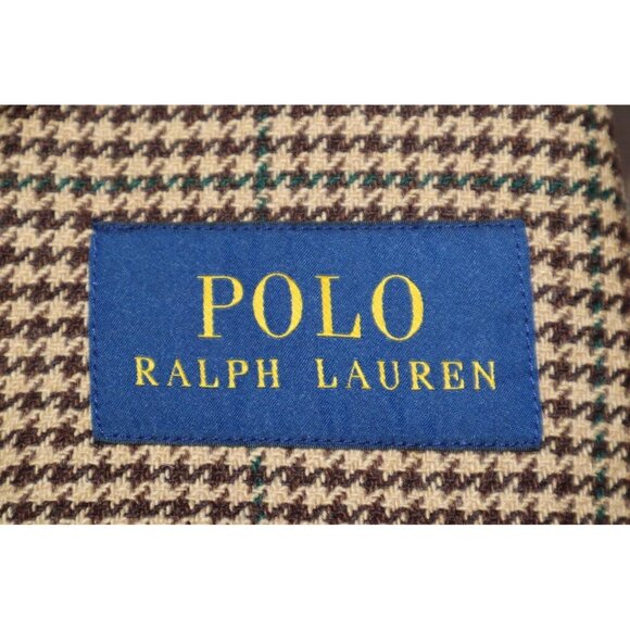 Polo Ralph Lauren Men’s Brown Houndstooth Wool Blazer Jacket 3 Button M - Picture 4 of 5